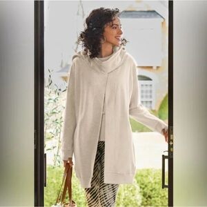 Soft Surroundings Womens Small Go Lively Travel Wrap Hoodie Jacket Sweatshirt